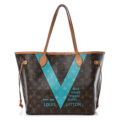 Louis Vuitton Monogram V Neverfull MM Turquoise 1 of 15