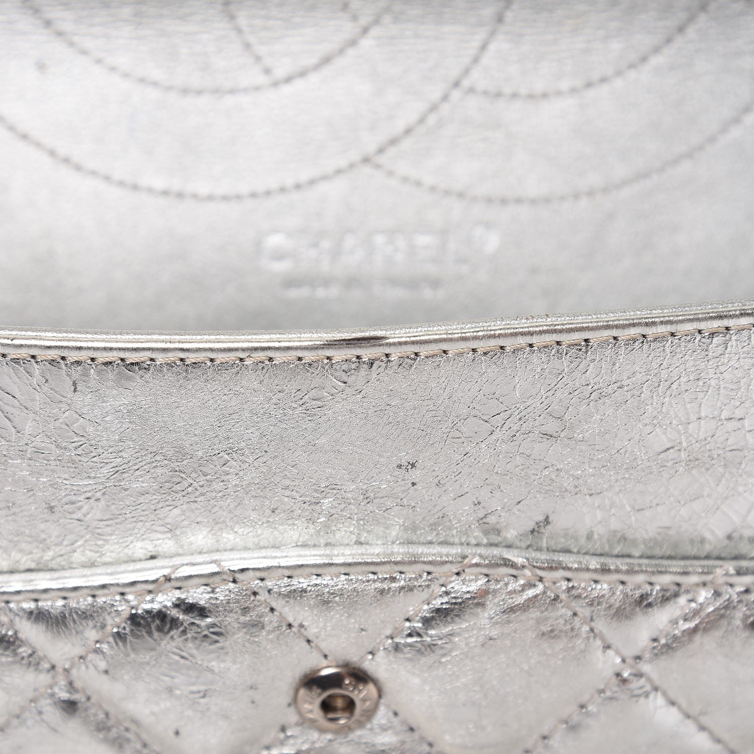 Chanel Metallic Aged Calfskin Quilted 2.55 Reissue 227 Flap Silver 12 of 22