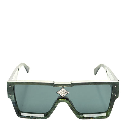 Louis Vuitton Acetate Marble Effect Swarovski Cyclone Sunglasses Z1552W Green 2 of 7