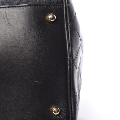 Chanel Calfskin Diamond Stitched Duffle Bag Black 17 of 23