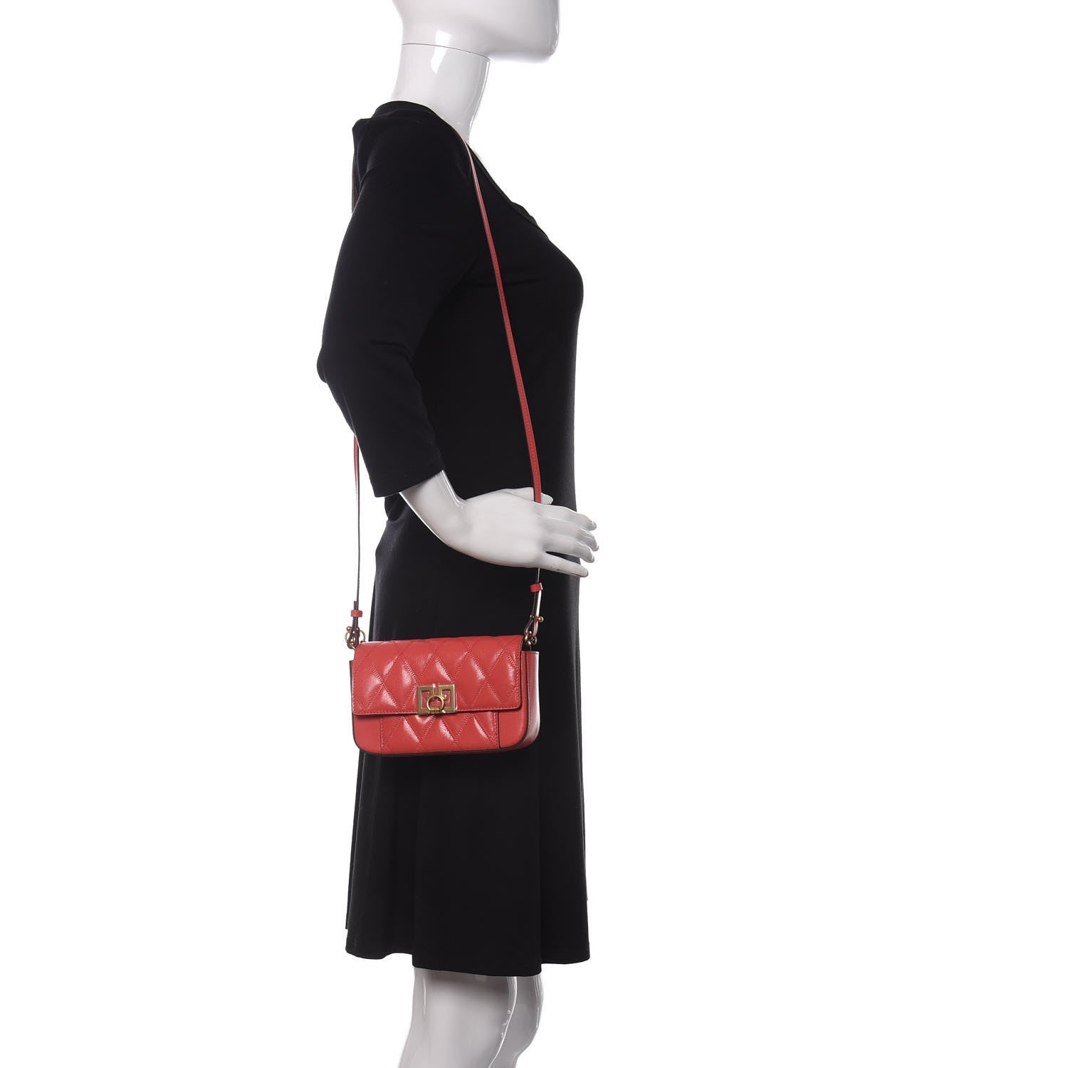Givenchy Goatskin Quilted GV3 Mini Pocket Convertible Bag Vermillon 2 of 10