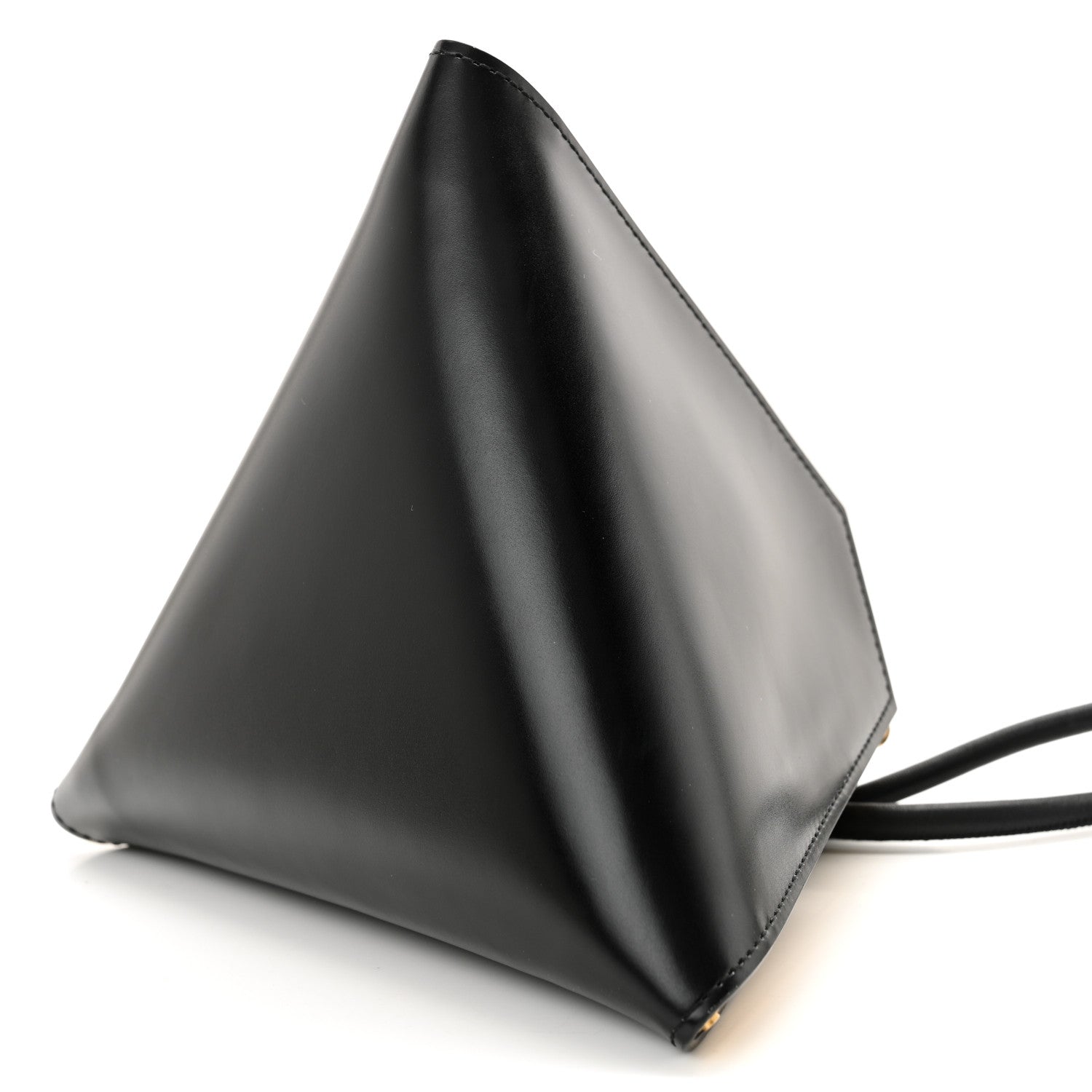 Bottega Veneta Calfskin Pyramid Bag Black 8 of 9