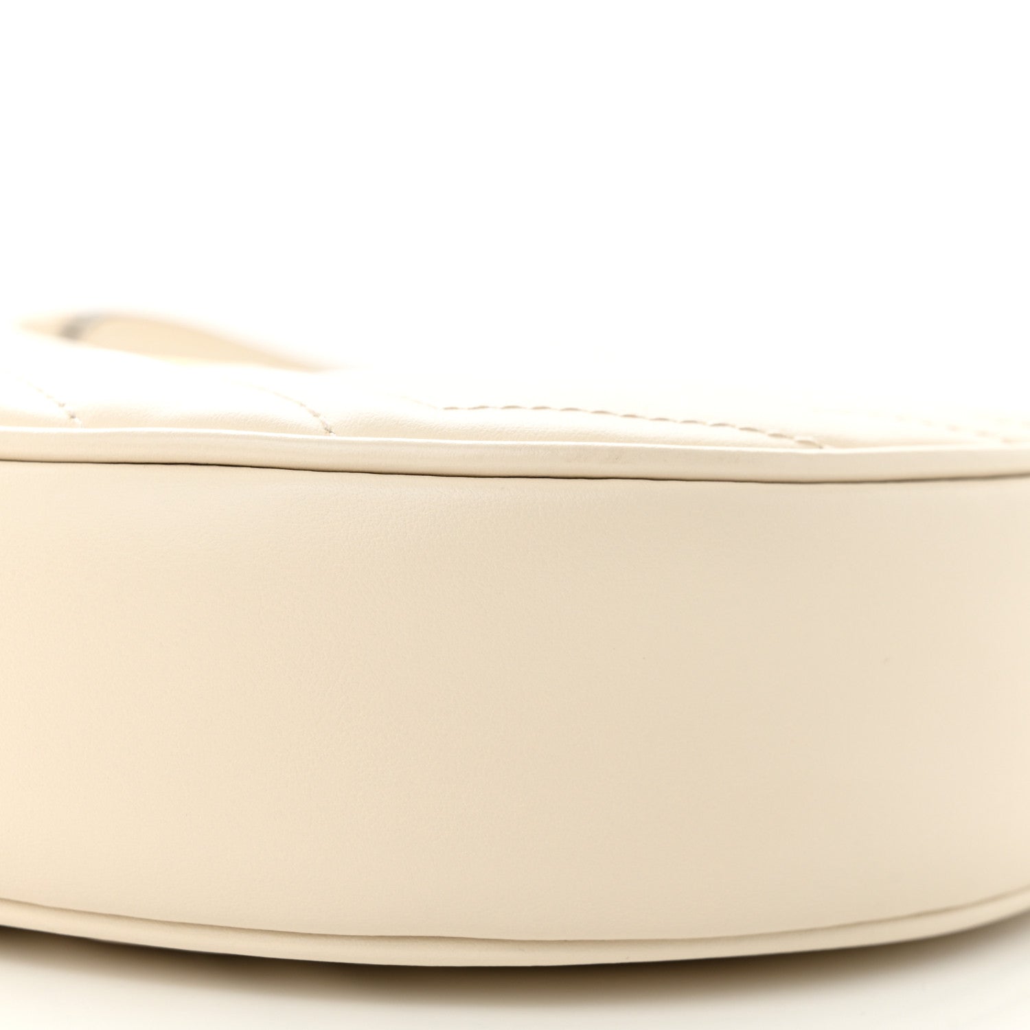 Gucci Calfskin Matelasse Chevron Mini GG Marmont Half Moon Hobo Mystic White 10 of 15