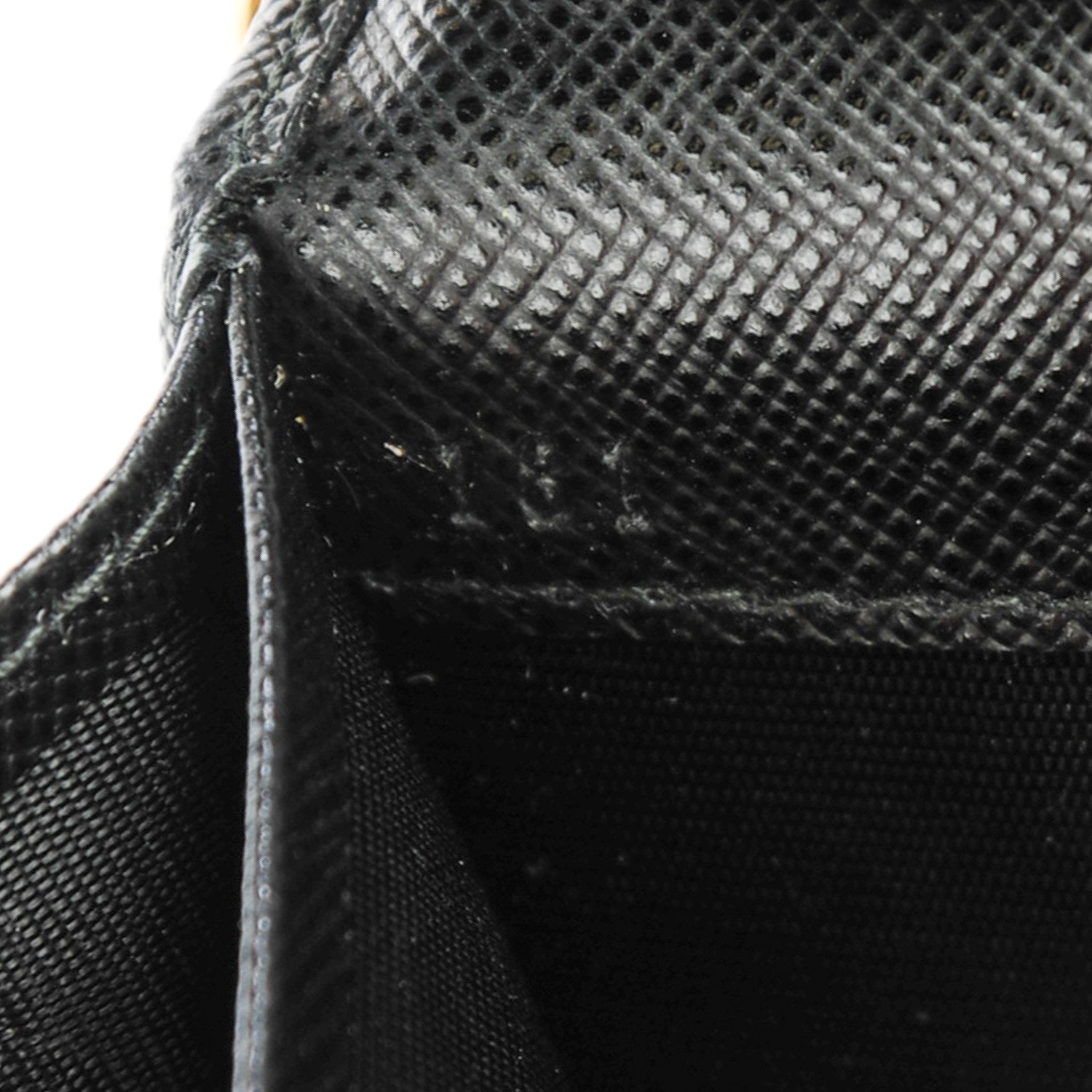 Prada Saffiano Metal Oro Chain Wallet Nero Black 6 of 7