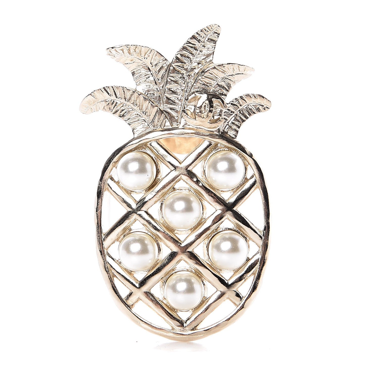 Pearl Pineapple Brooch Gold