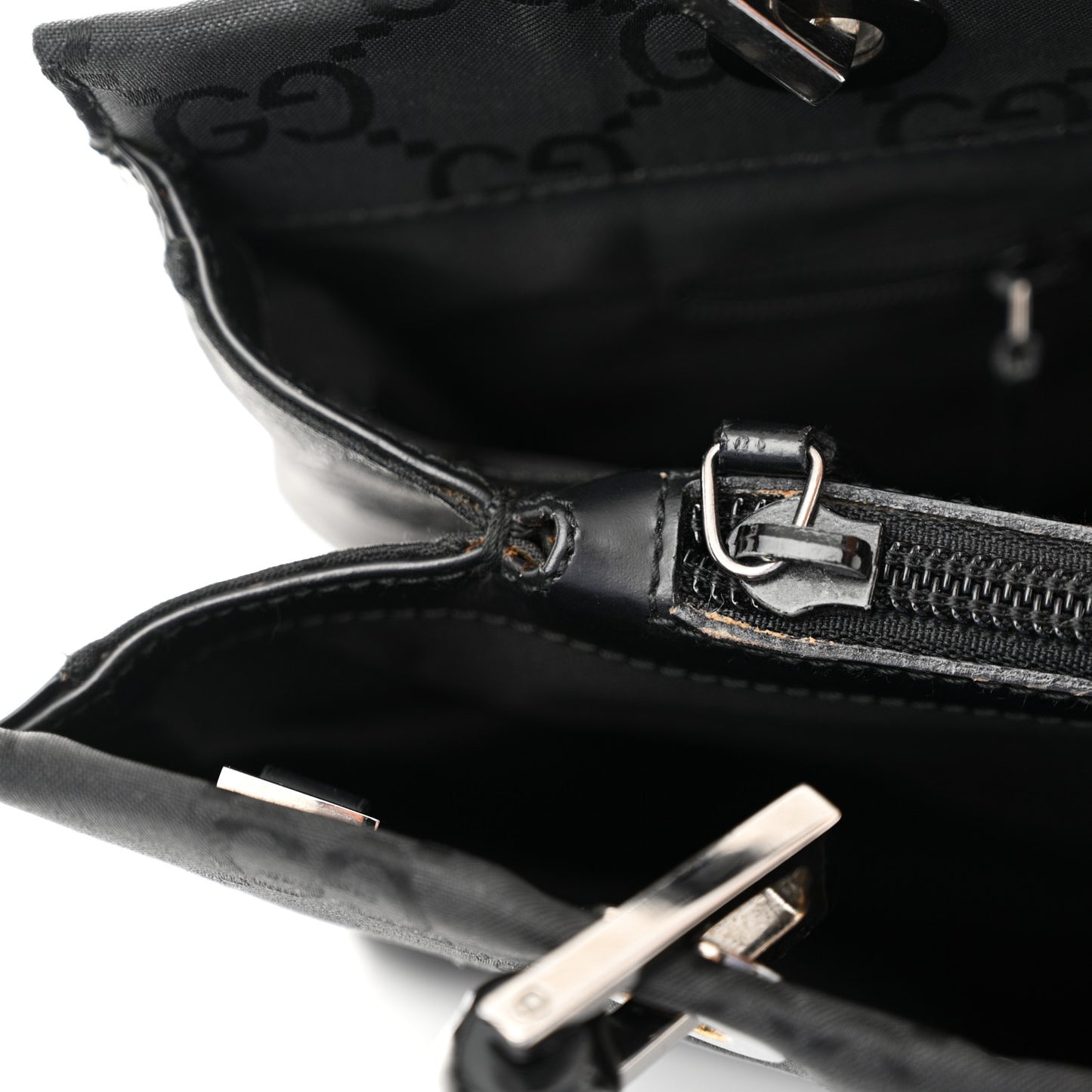 Nylon Monogram Bamboo Handle Bag Black