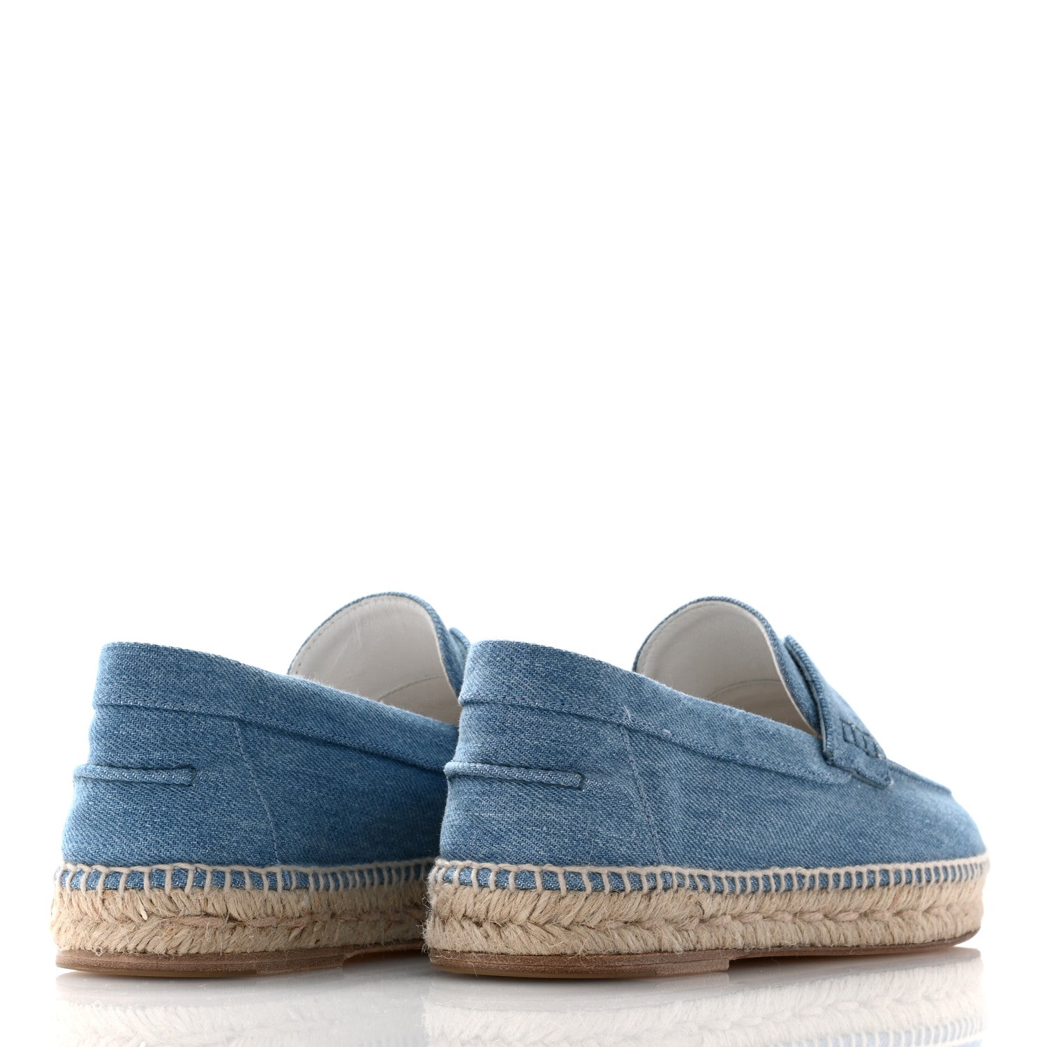 Hermes Denim Canvas Womens Trip Espadrilles 39 Bleu Clair 4 of 8