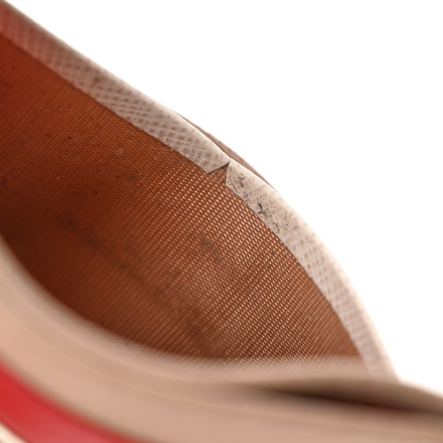 Saffiano Metal Card Case Cammeo Fuoco White