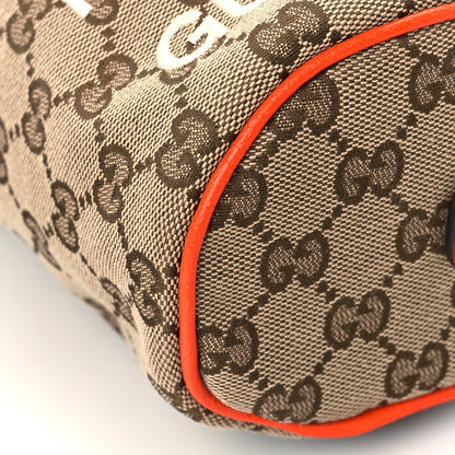 Gucci X THE NORTH FACE Monogram Textured Dollar Calfskin Barrel Shoulder Bag Beige Ebony Mystic White Deep Orange 8 of 9