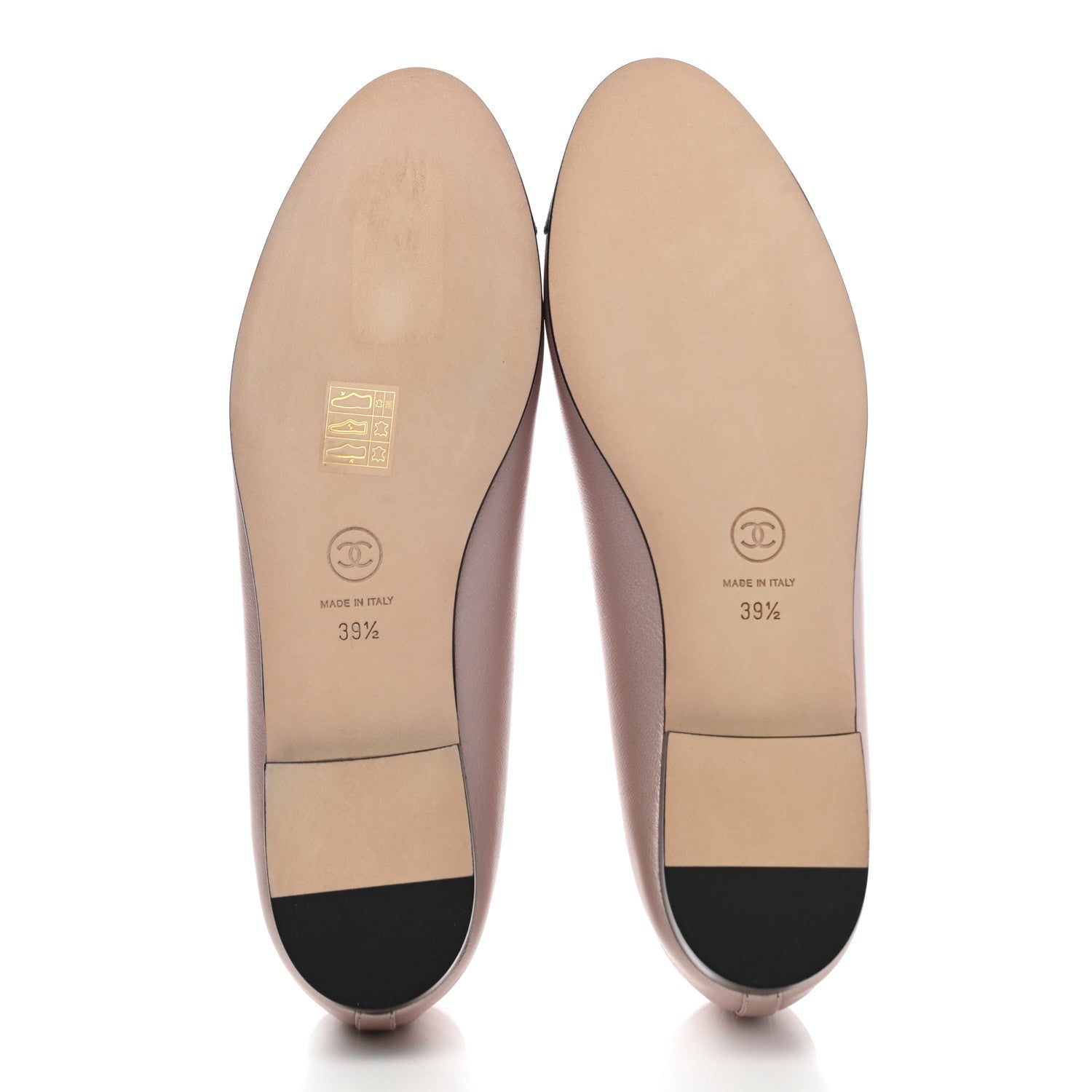 Chanel Lambskin Grosgrain Cap Toe CC Ballerina Flats 39.5 Pink Black 5 of 8