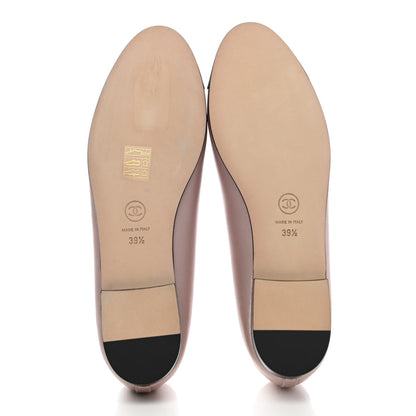 Chanel Lambskin Grosgrain Cap Toe CC Ballerina Flats 39.5 Pink Black 5 of 8