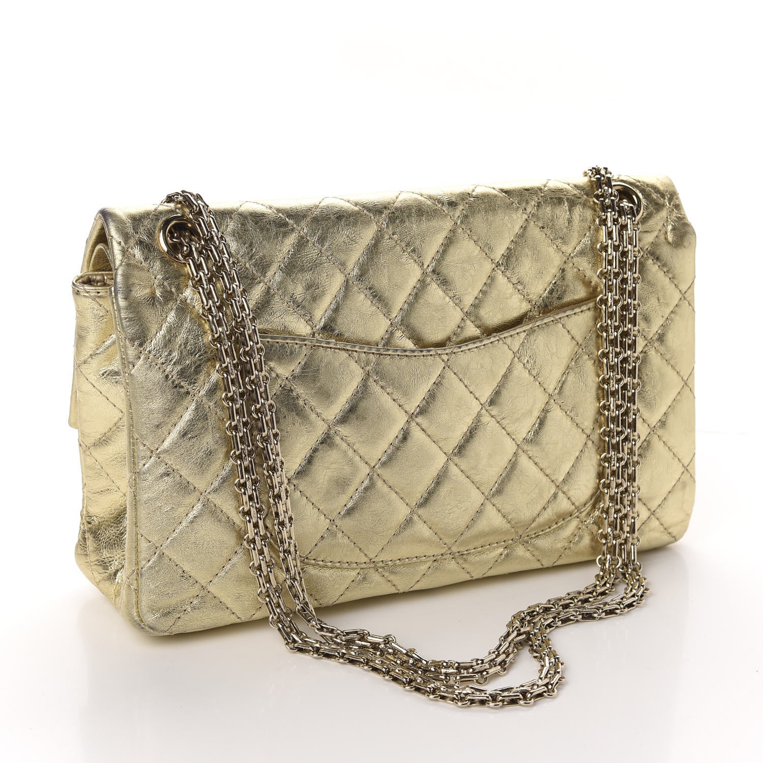 Chanel Metallic Aged Calfskin Quilted 2.55 Reissue 225 Flap Gold 3 of 14