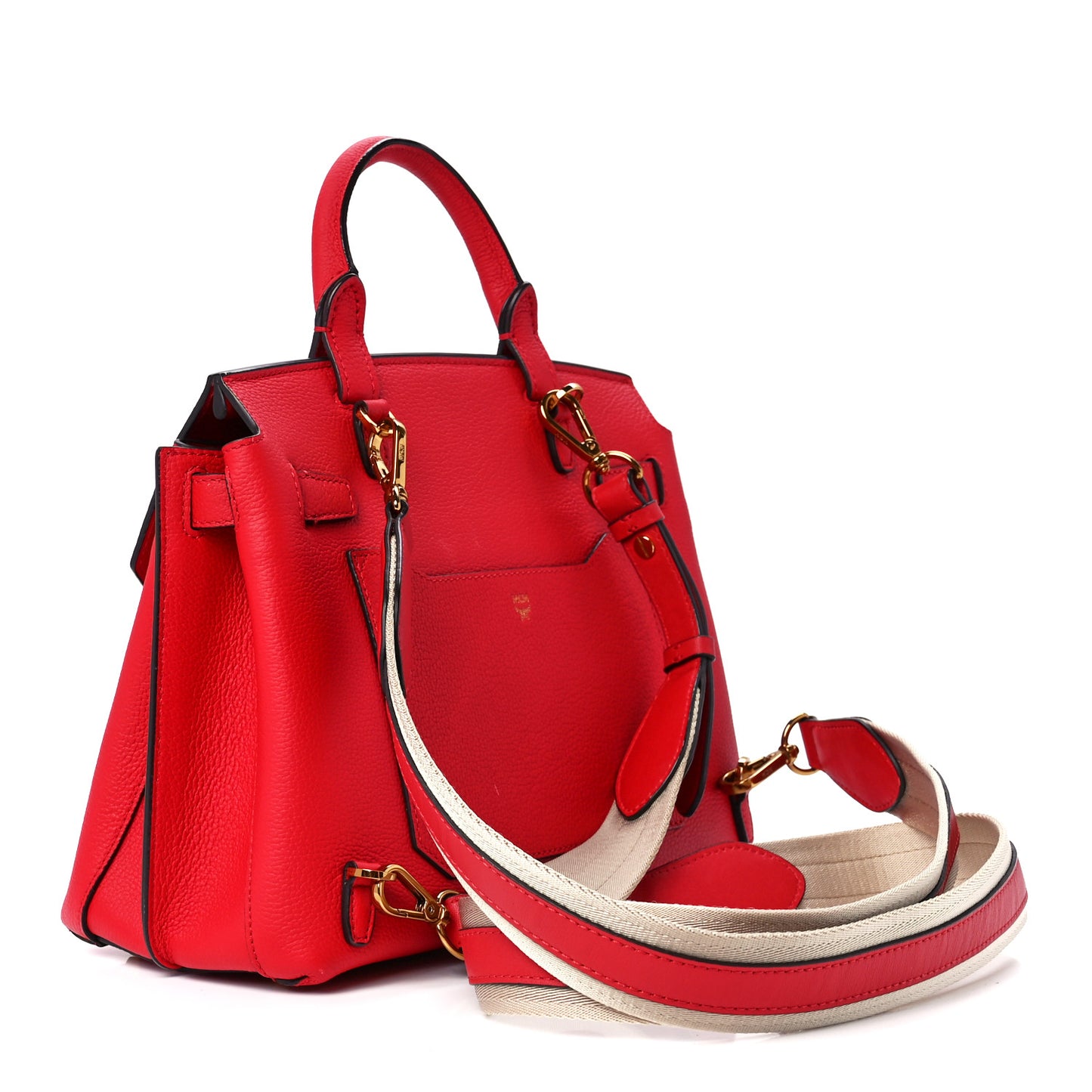 Grained Calfskin Medium Milla Convertible Backpack Red