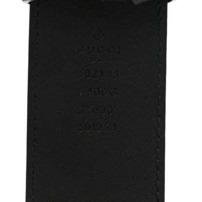 Gucci Moon Calfskin Scales Double G 40mm Belt 75 30 Black 3 of 5