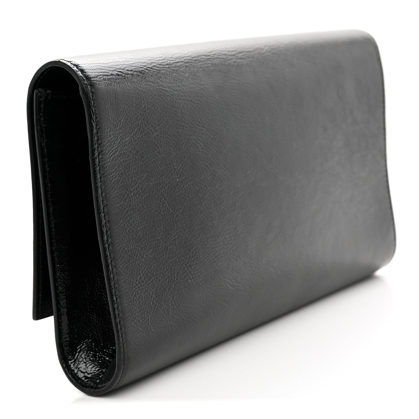 Textured Patent Monogram Large Belle De Jour Clutch Black