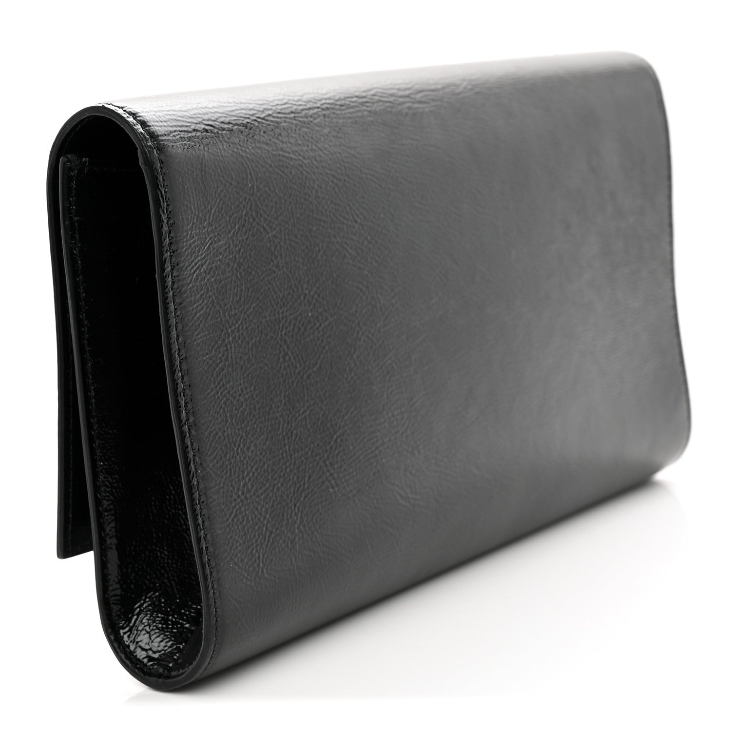 Saint Laurent Textured Patent Monogram Large Belle De Jour Clutch Black 3 of 9