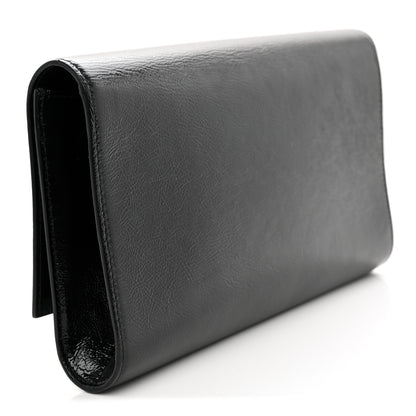 Saint Laurent Textured Patent Monogram Large Belle De Jour Clutch Black 3 of 9