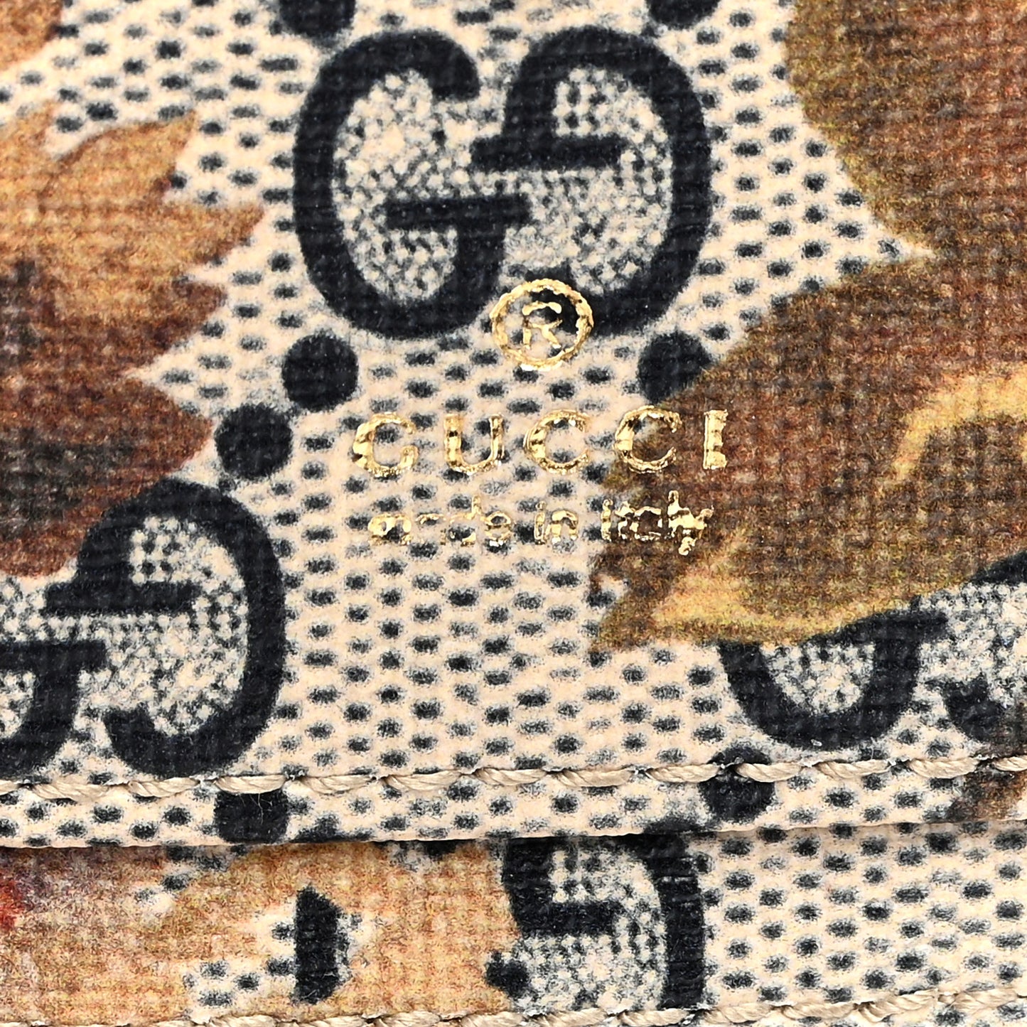 GG Supreme Monogram Water Flora Web Ophidia Card Case Beige Blue Multicolor