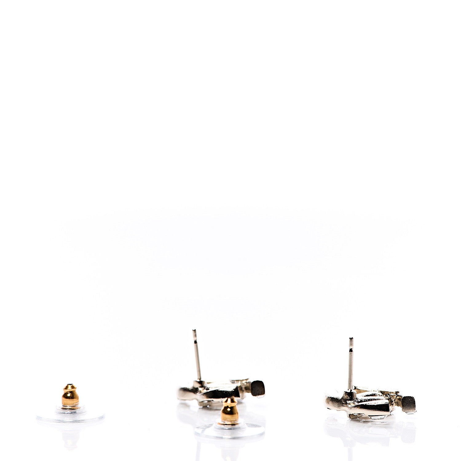 Chanel Crystal Baguette CC Earrings Gold 3 of 5