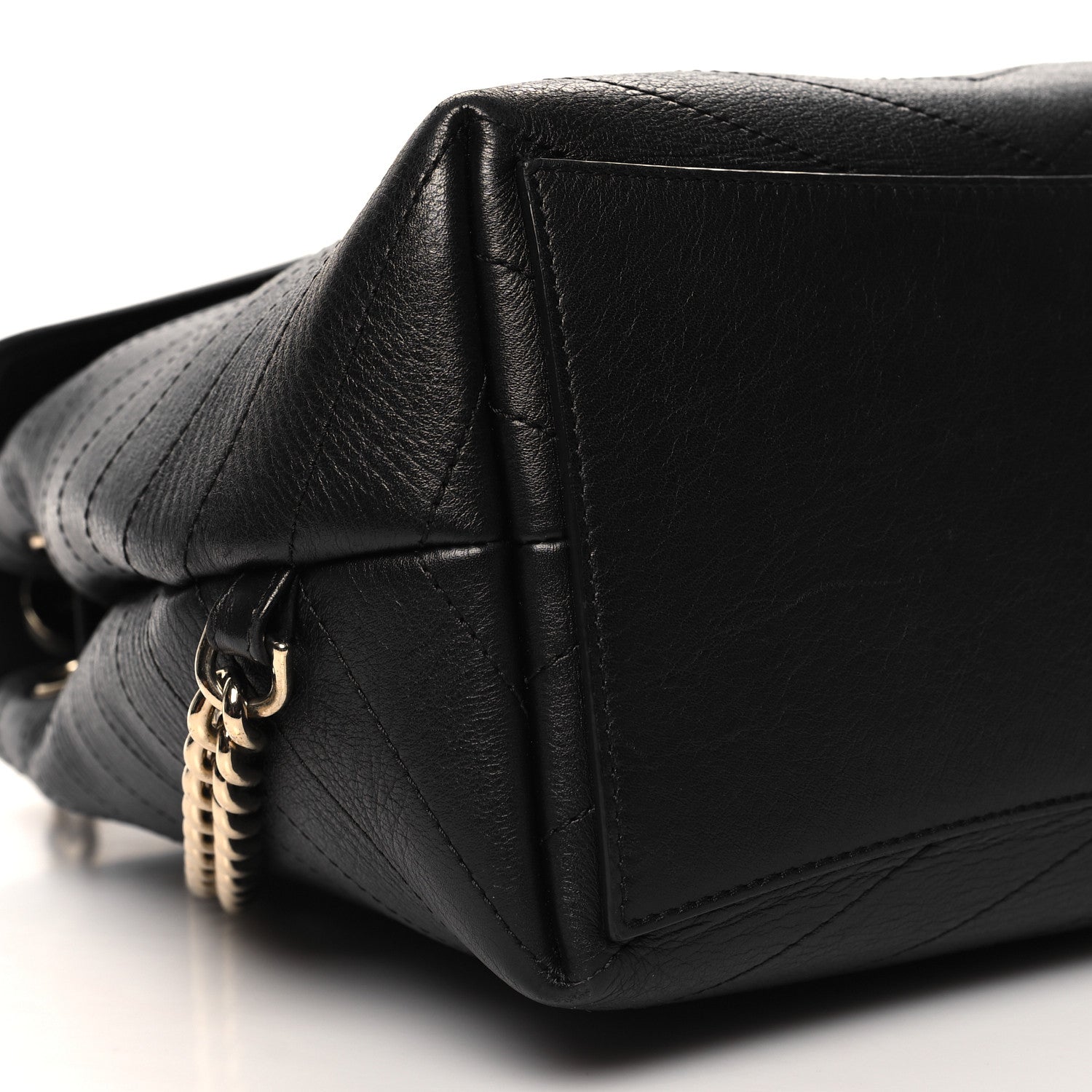 Chanel Grained Calfskin Chevron Stitched Backpack Black 9 of 12