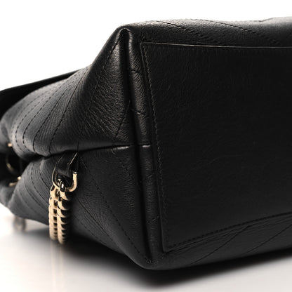 Chanel Grained Calfskin Chevron Stitched Backpack Black 9 of 12