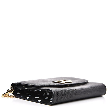 Dolce & Gabbana Lizard Effect Wallet On Chain Black 4 of 12