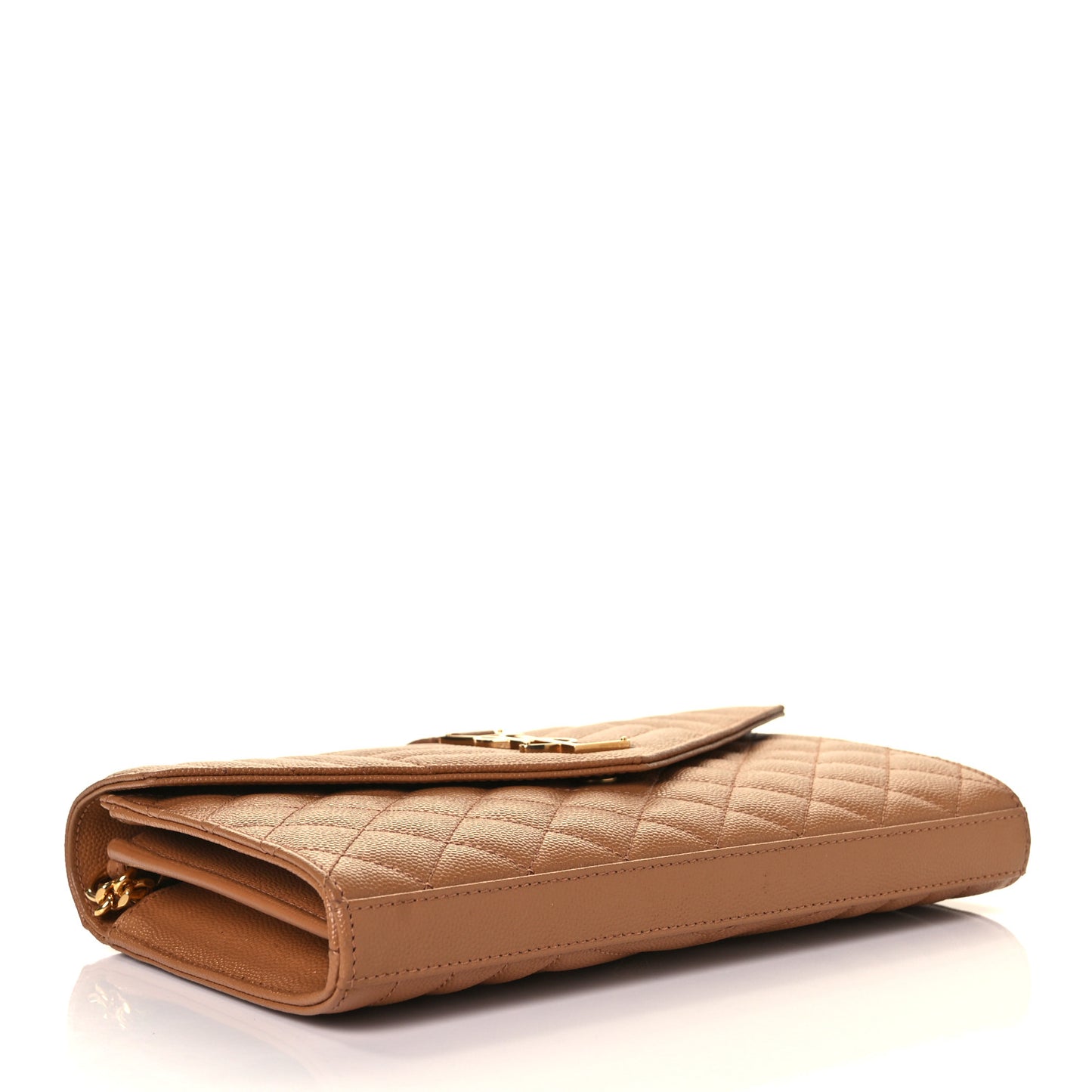 Grain De Poudre Mixed Matelasse Triquilt Monogram Chain Wallet Dune