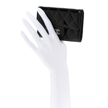 Chanel Patent Quilted Flap Card Holder Black 2 of 11