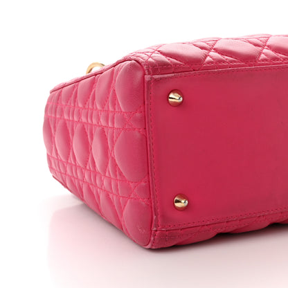 Christian Dior Lambskin Cannage Medium Lady Dior Fuchsia 9 of 13