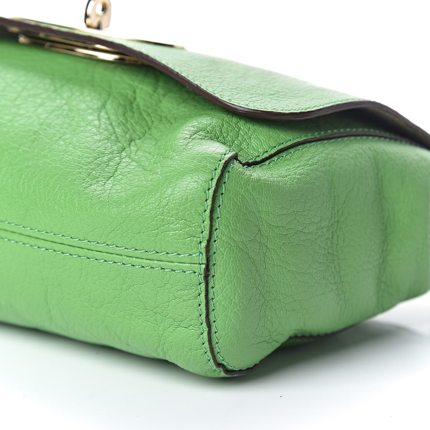 Mulberry Glossy Goatskin Small Lily Flap Grass Green 6 of 10