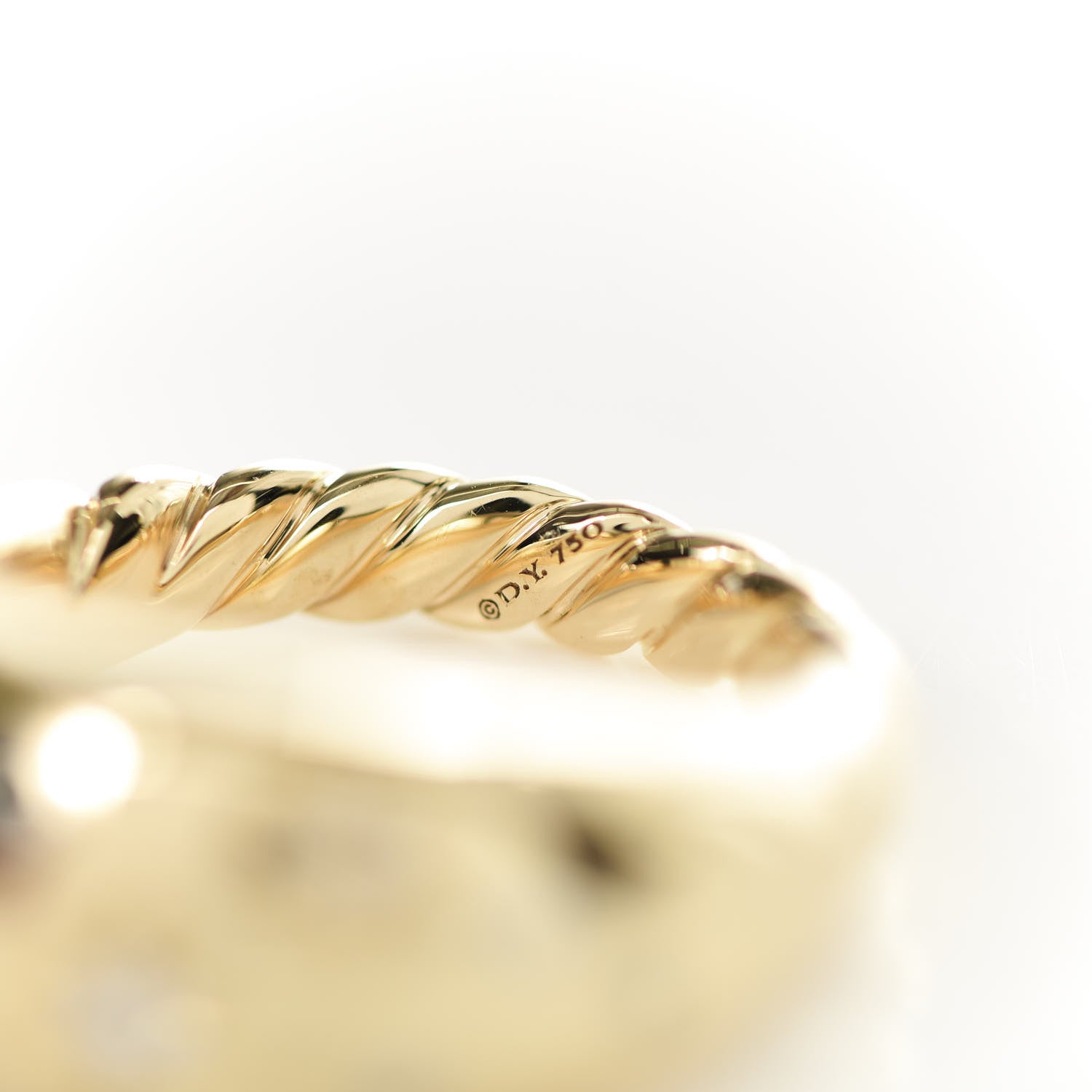 David Yurman 18K Yellow Gold Diamond 11mm Pure Form Ring 54 6.75 5 of 5