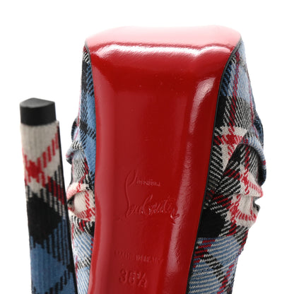 Christian Louboutin Tartan Jenny Slingback 150 Pumps 36.5 Blue 7 of 8