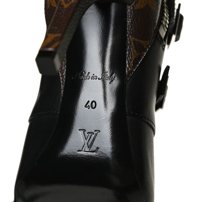 Louis Vuitton Calfskin Monogram Janet Ankle Boots 40 Black 8 of 10