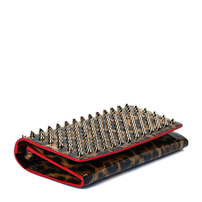 Christian Louboutin Patent Spiked Macaron Flap Wallet Leopard 4 of 9