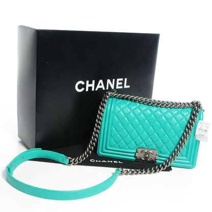 Chanel Lambskin Quilted Medium Boy Flap Menthe 9 of 9