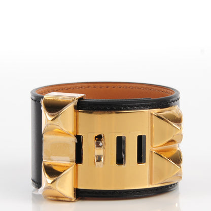 Hermes Box Calfskin Collier de Chien CDC Bracelet S Black 4 of 9