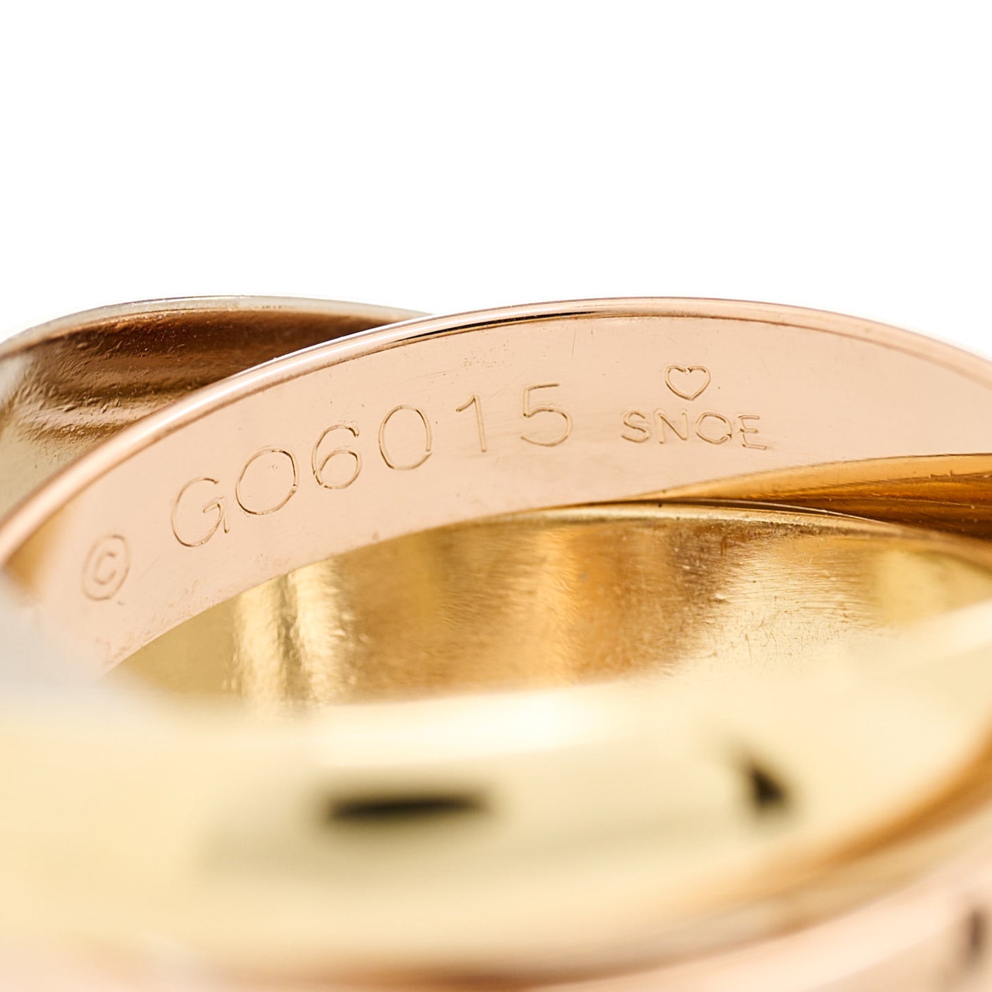 18K Pink Yellow White Gold Classic Trinity Ring 49 4.75