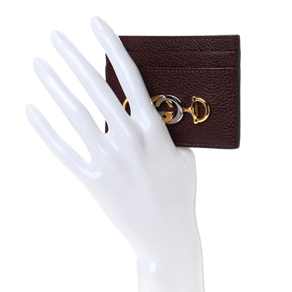 Gucci Grainy Calfskin Zumi Card Holder Vintage Bordeaux 2 of 6