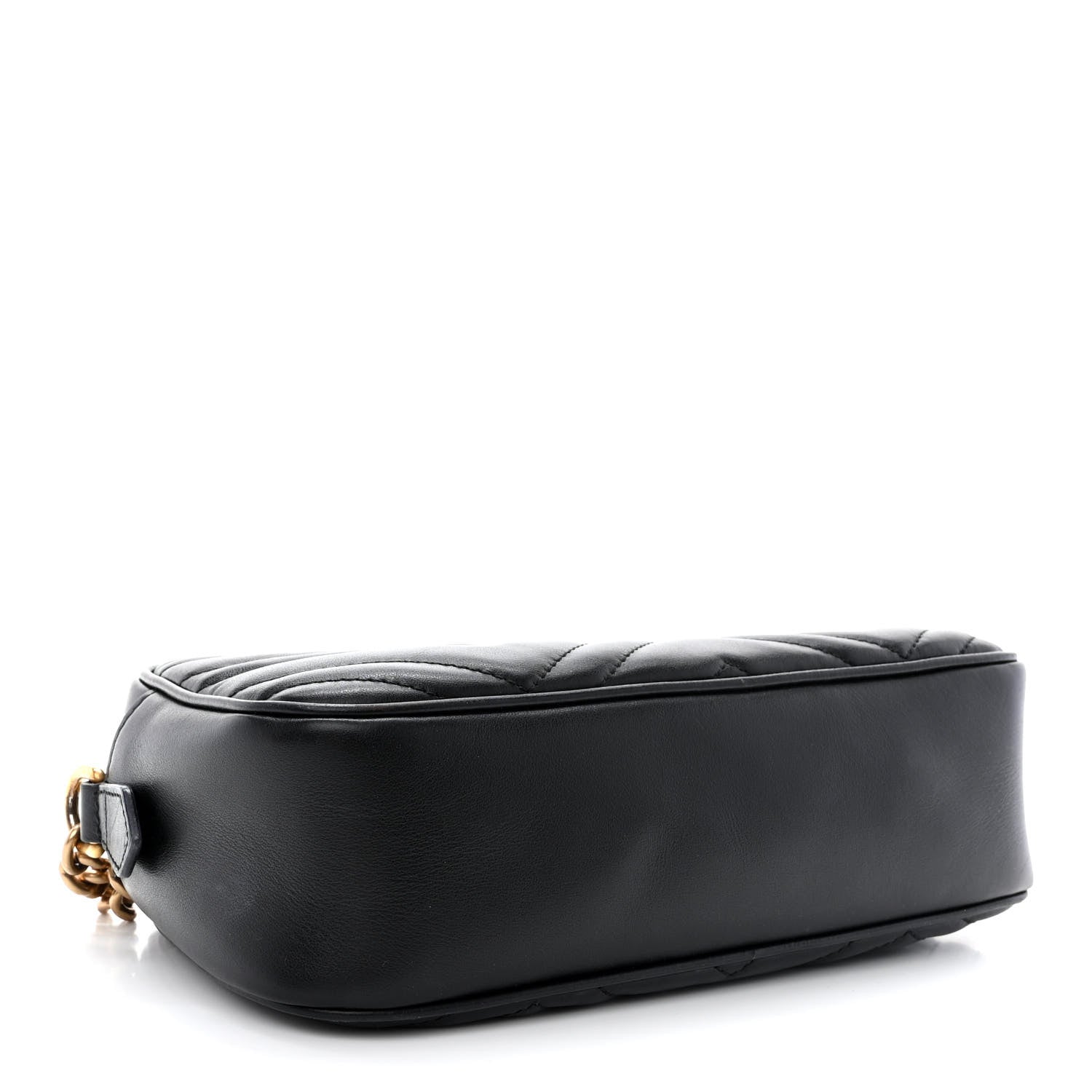 Gucci Calfskin Matelasse Small GG Marmont Chain Shoulder Bag Black 4 of 11