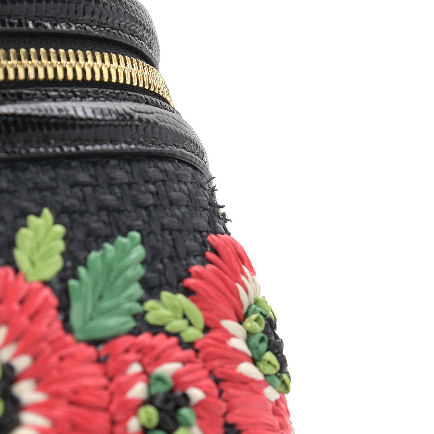 Raffia Snakeskin Vanity Case Black Multicolor