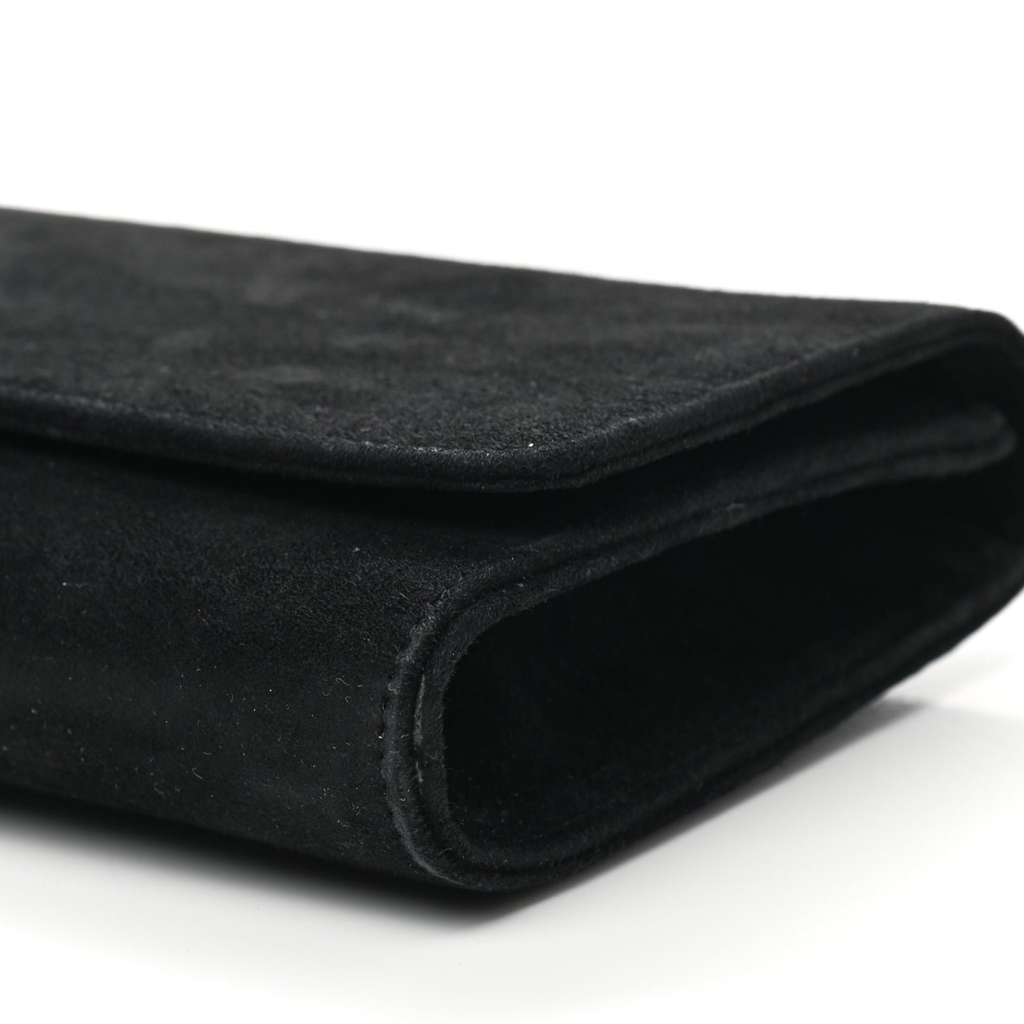 Velvet Crystal Interlocking Clutch Black