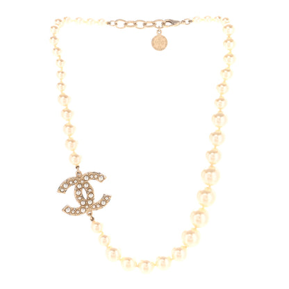 Chanel Pearl CC 100th Anniversary Necklace Light Gold 3 of 7