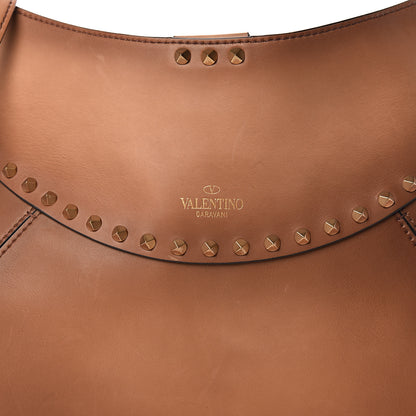 Valentino Garavani Buffed Calfskin Medium Twinkle Studs Hobo Camel 12 of 12
