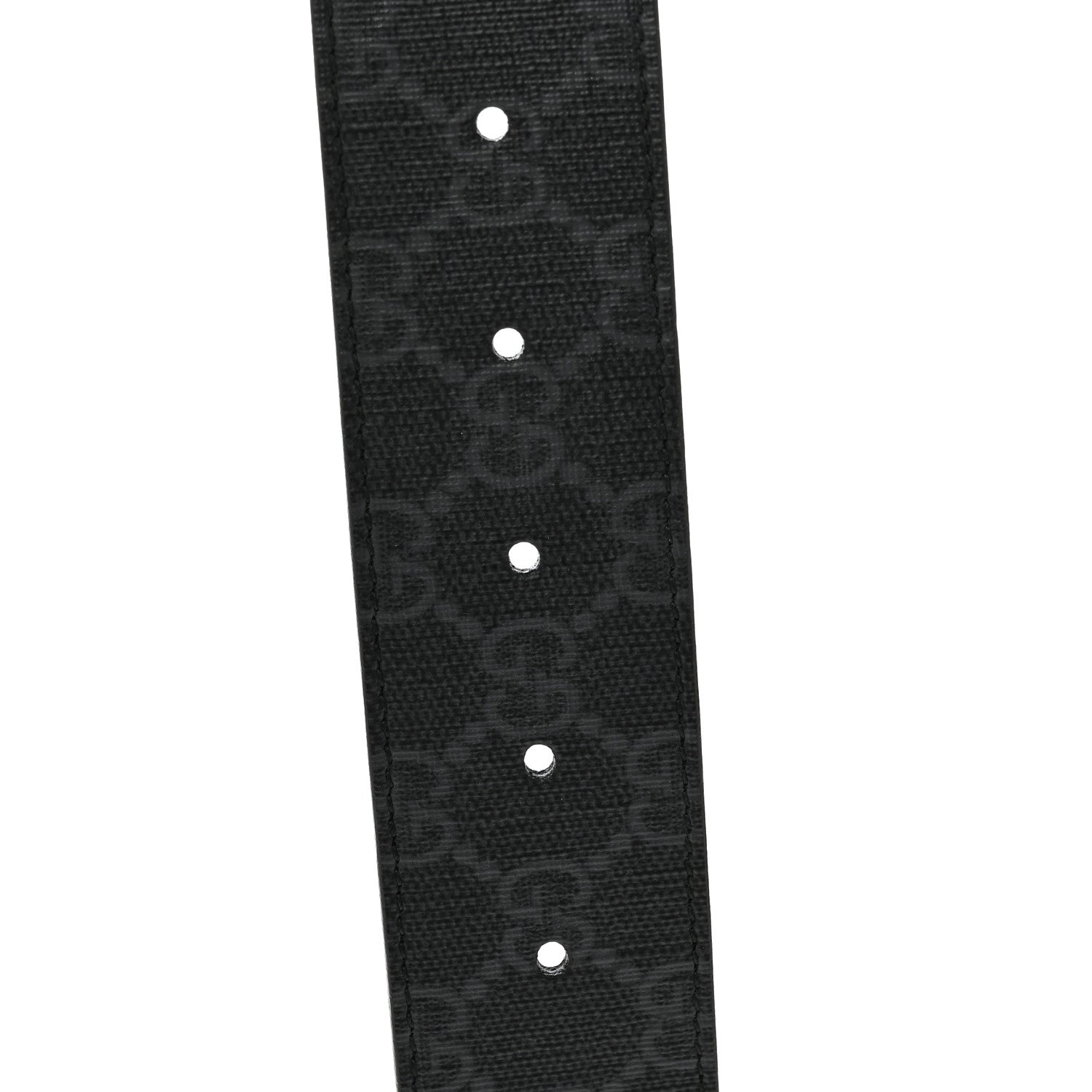 Gucci GG Supreme Monogram Selleria Calfskin Interlocking G 40mm Belt 80 32 Black Grey 5 of 5