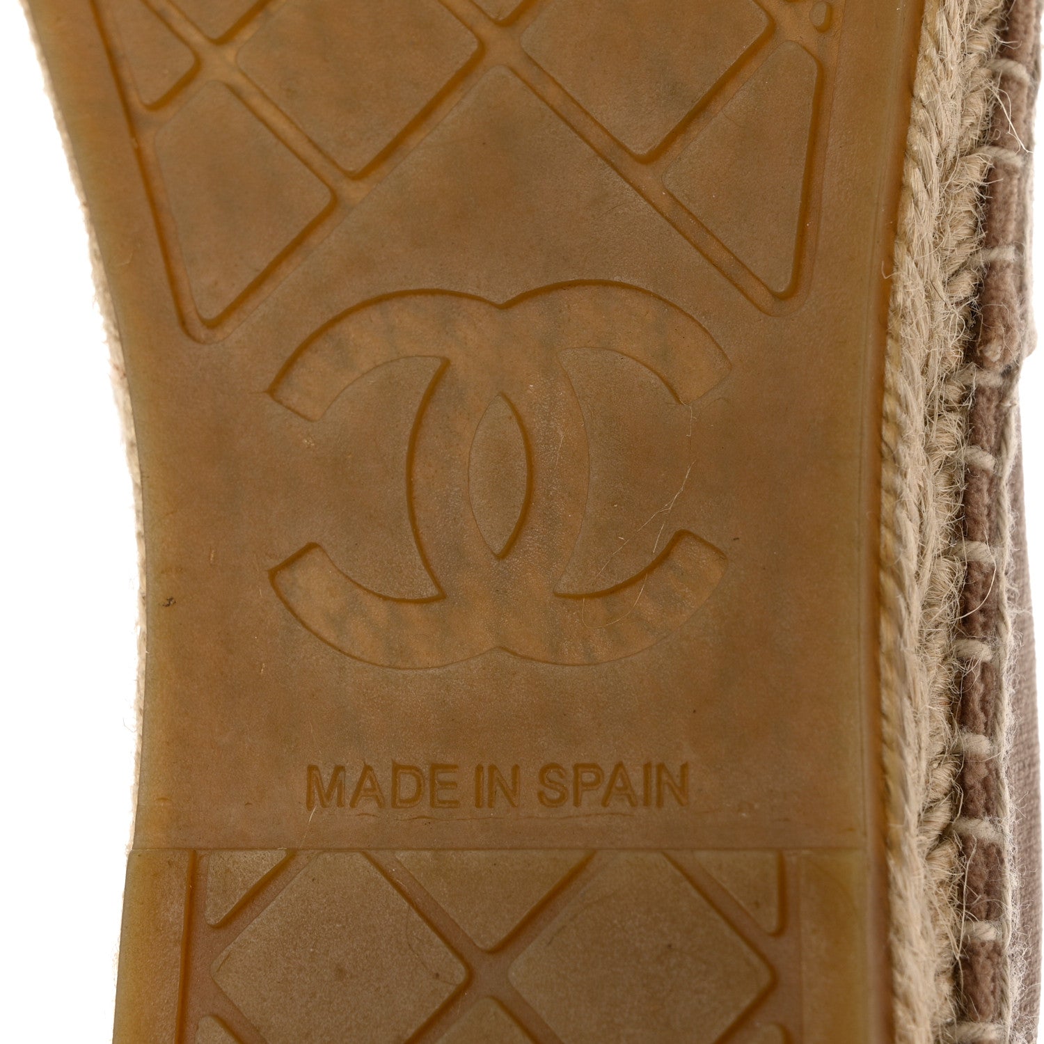 Chanel Velvet Logo Espadrilles 38 Beige Black 8 of 11