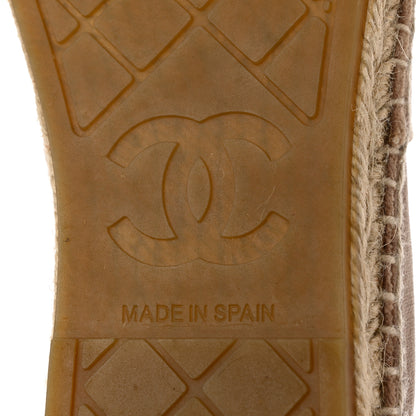 Chanel Velvet Logo Espadrilles 38 Beige Black 8 of 11