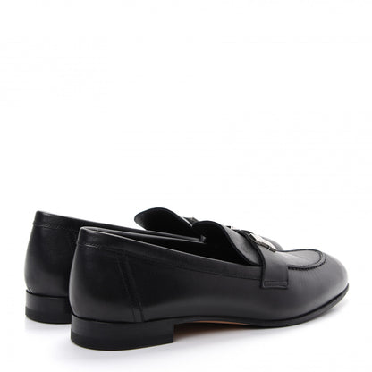 Hermes Goatskin Womens Paris Loafers 37.5 Black 4 of 10