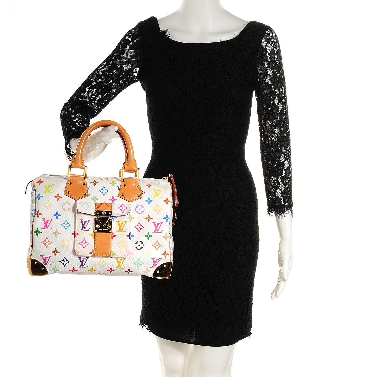 Louis Vuitton Monogram Multicolor Speedy 30 White 2 of 7