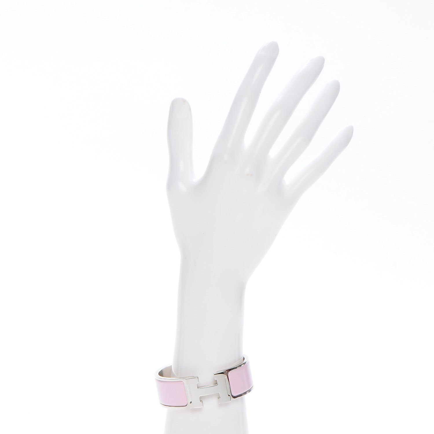 Hermes Enamel Wide Clic Clac H Bracelet GM Rose Nacarat 2 of 4