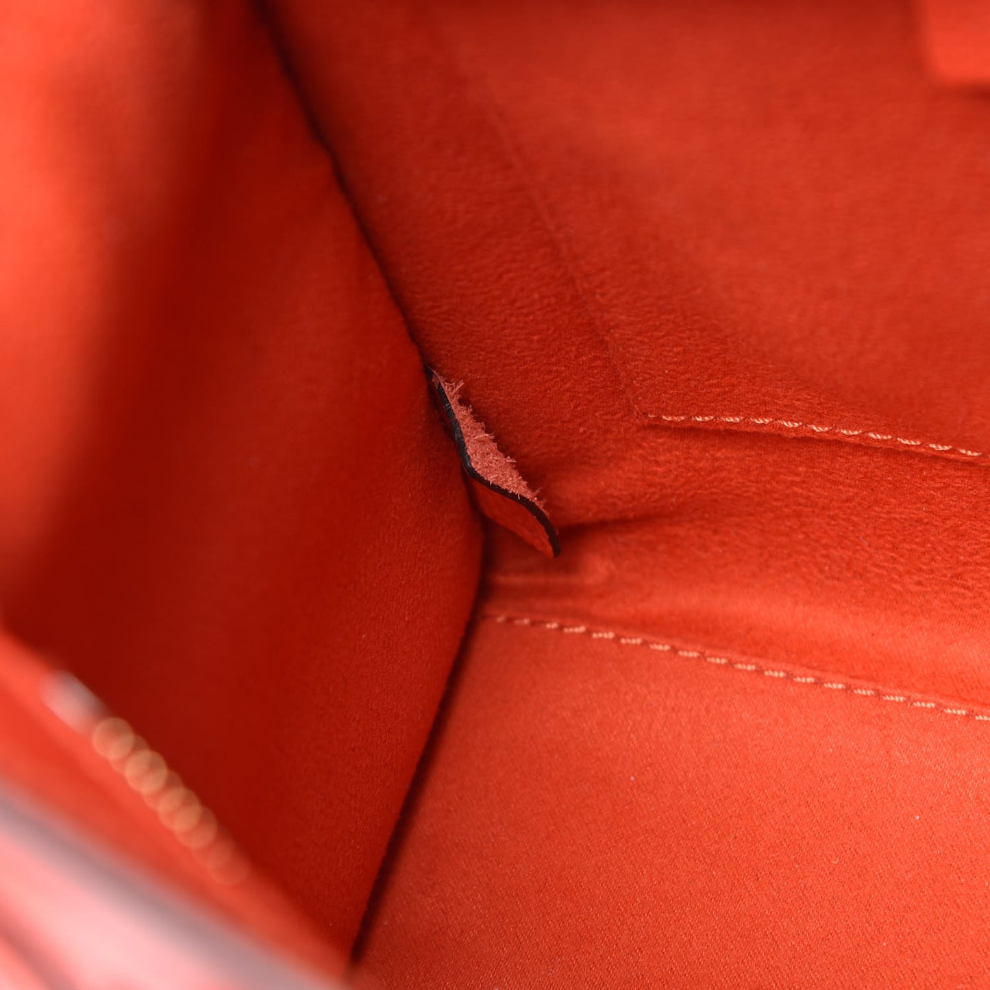 Drummed Calfskin Nano Luggage Vermillion